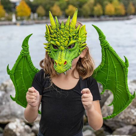 Déguisement masque de dragon vert Vert 2 - vertbaudet enfant 