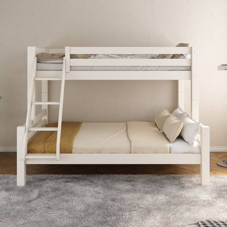 Lit superposé h160 séparable extra-solide en bois massif hercule Blanc 2 - vertbaudet enfant 