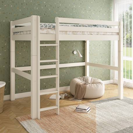 Lit mezzanine extra-solide en bois massif hercule Blanc 1 - vertbaudet enfant 