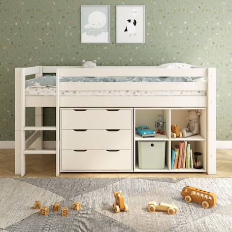 Lit mi-hauteur extra-solide en bois massif  hercule Blanc 4 - vertbaudet enfant 