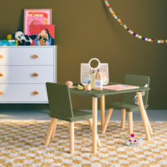 Chambre et rangement-Table carrée enfant bois de pin 2 assises - judith