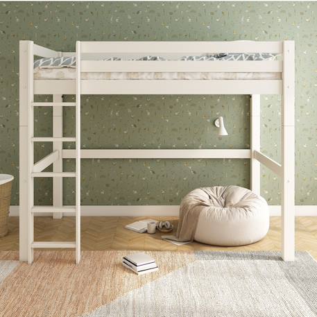 Lit mezzanine extra-solide en bois massif hercule Blanc 2 - vertbaudet enfant 