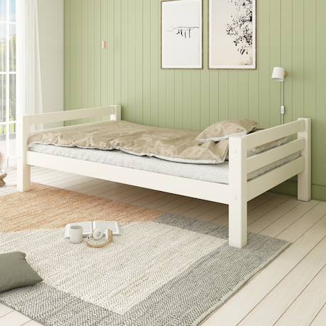 Lit mezzanine extra-solide en bois massif hercule Blanc 3 - vertbaudet enfant 