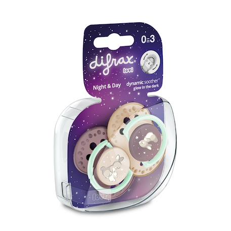 Lot de 2 sucettes dynamique lovi nuit & jour Bleu+Rose 12 - vertbaudet enfant 