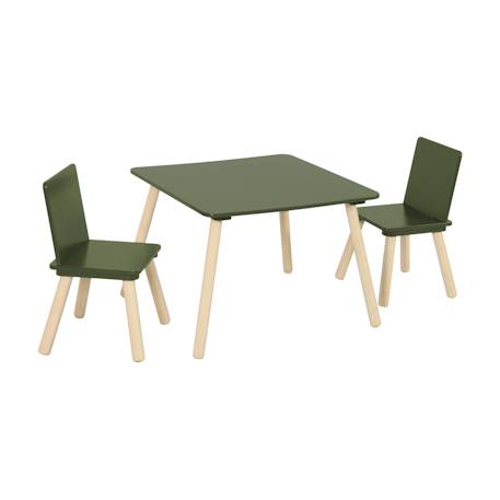 Table carrée enfant bois de pin 2 assises - judith Blanc+Rose+Vert+Vert olive 20 - vertbaudet enfant 