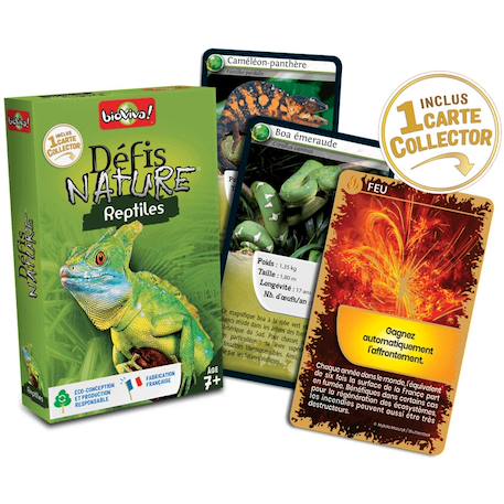 Jeu de cartes - défis nature -  reptiles -  fabriqué en france MULTICOLORE 2 - vertbaudet enfant 