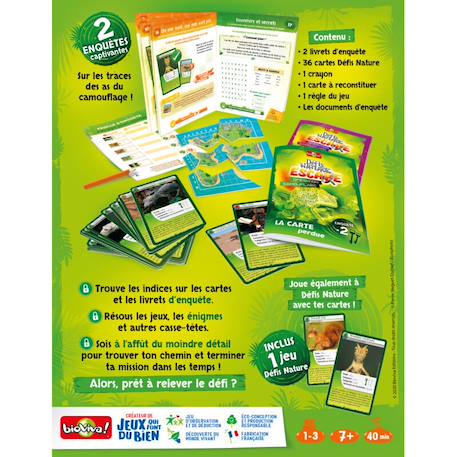Jeu de cartes - défis nature escape -  opération camouflage -  fabriqué en france MULTICOLORE 2 - vertbaudet enfant 