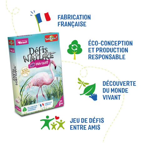Jeu de cartes - défis nature -  hérault -  fabriqué en france MULTICOLORE 3 - vertbaudet enfant 