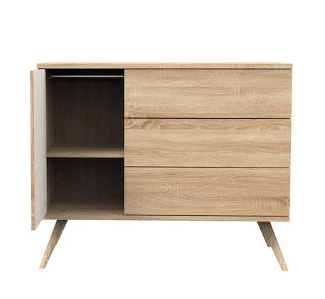 Commode 1 porte et 3 tiroirs - seventies Marron/ecru+Marron/orange+Marron/vert 3 - vertbaudet enfant 