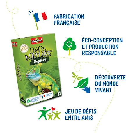 Jeu de cartes - défis nature -  reptiles -  fabriqué en france MULTICOLORE 6 - vertbaudet enfant 
