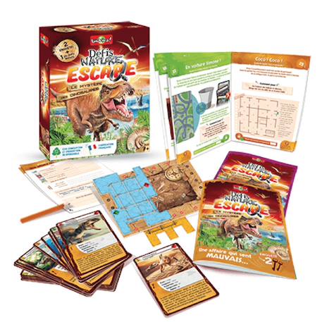 Jeu de cartes - défis nature escape -  dinosaures -  fabriqué en france MULTICOLORE 2 - vertbaudet enfant 