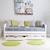Lit banquette avec lit gigogne pin massif  basile Blanc 3 - vertbaudet enfant 