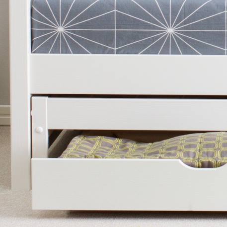 Lit banquette avec lit gigogne pin massif  basile Blanc 6 - vertbaudet enfant 
