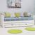 Lit banquette avec lit gigogne pin massif  basile Blanc 2 - vertbaudet enfant 