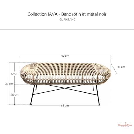 Banc rotin et métal - java Rotin blanchi 5 - vertbaudet enfant 