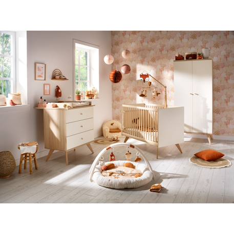 Lit bébé 120x60 à barreaux sur pieds - camille Vanille 3 - vertbaudet enfant 