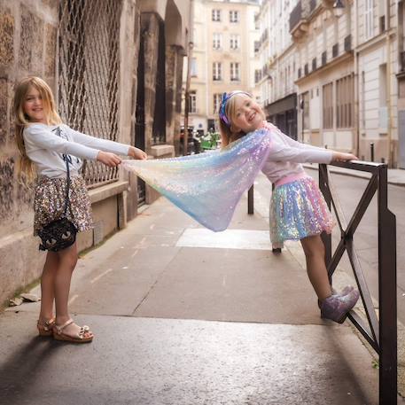 Déguisement enfant cape à sequins pastel Multicolore 3 - vertbaudet enfant 