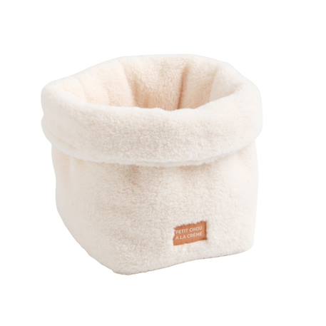 Panière de rangement en sherpa - petit chou Ecru 1 - vertbaudet enfant 