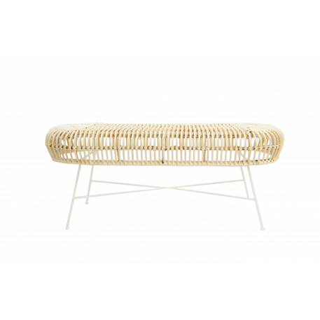 Banc rotin et métal - java blanc Rotin blanchi 3 - vertbaudet enfant 