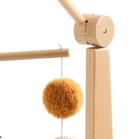 Mobile musical bébé en bois avec 4 jouets - leopard Ecru/caramel 3 - vertbaudet enfant 