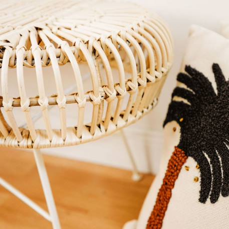 Banc rotin et métal - java blanc Rotin blanchi 4 - vertbaudet enfant 