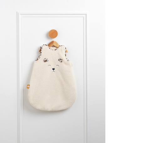 Gigoteuse bébé naissance hiver en sherpa et détails léopard Ecru 4 - vertbaudet enfant 