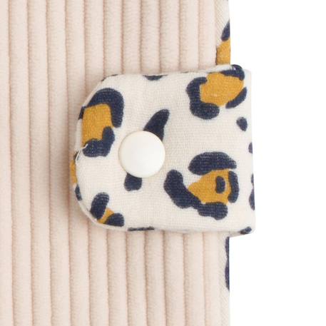 Protège carnet de santé en velours côtelé - leopard Ecru 4 - vertbaudet enfant 