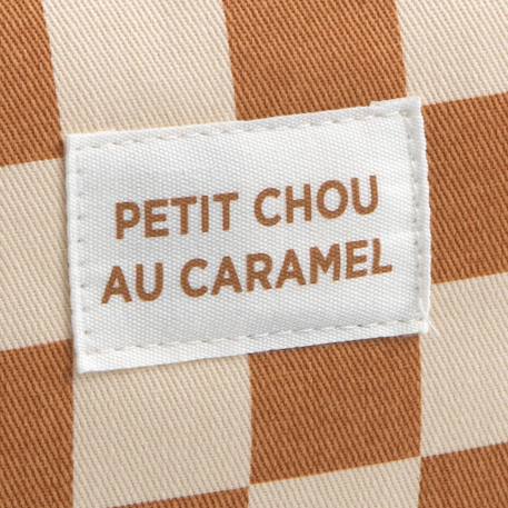 Trousse de toilette en coton imprimé damier - petit chou Caramel 3 - vertbaudet enfant 