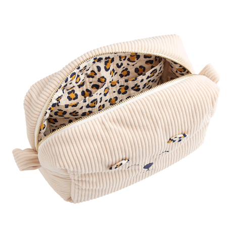 Trousse de toilette en velours côtelé - leopard Ecru 2 - vertbaudet enfant 