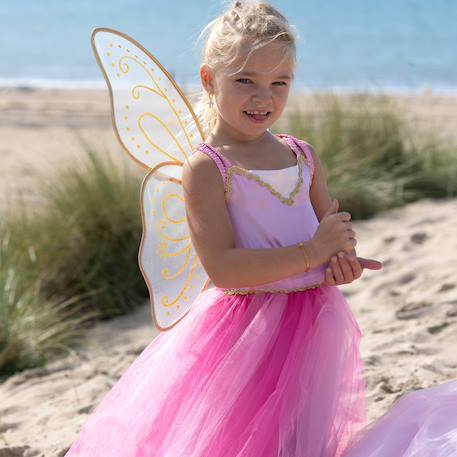 Déguisement enfant robe de fée noa avec ailes dorées Rose 5 - vertbaudet enfant 