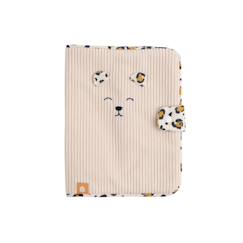 Puériculture-Protège carnet de santé en velours côtelé - leopard
