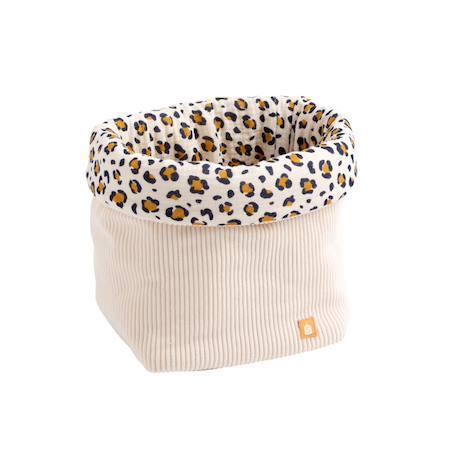 Lot de 2 panières de rangement en velours côtelé - leopard Ecru 4 - vertbaudet enfant 