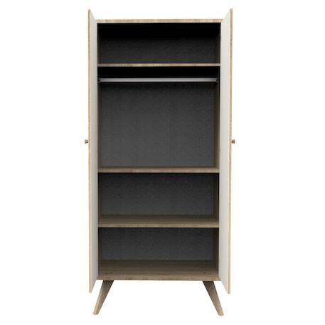 Armoire 2 portes avec pieds bois - camille Vanille 3 - vertbaudet enfant 