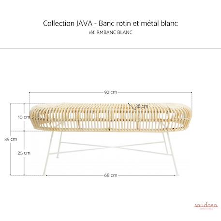 Banc rotin et métal - java blanc Rotin blanchi 5 - vertbaudet enfant 