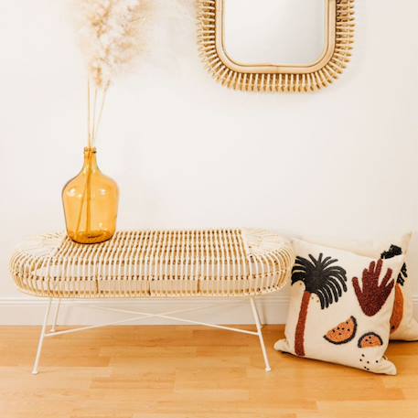 Banc rotin et métal - java blanc Rotin blanchi 1 - vertbaudet enfant 