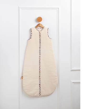 Gigoteuse bébé hiver en gaze de coton détails léopard Ecru 3 - vertbaudet enfant 