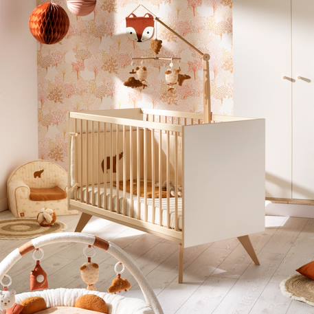 Lit bébé 120x60 à barreaux sur pieds - camille Vanille 2 - vertbaudet enfant 