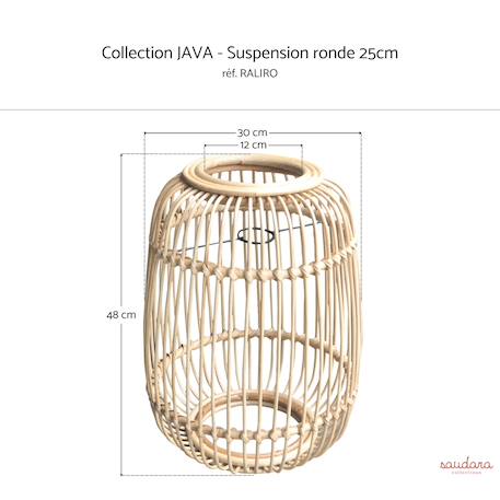 Suspension ronde 30cm - java Rotin blanchi 4 - vertbaudet enfant 