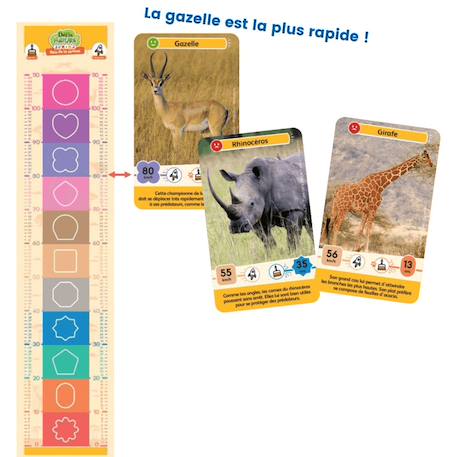 Jeu de cartes - défis nature junior -  rois de la savane -  fabriqué en france MULTICOLORE 4 - vertbaudet enfant 