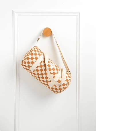 Sac bowling en coton imprimé carreaux Caramel 2 - vertbaudet enfant 