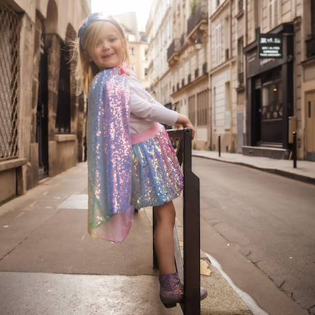 Déguisement enfant cape à sequins pastel Multicolore 6 - vertbaudet enfant 