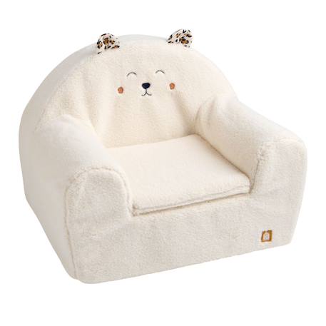 Fauteuil club enfant en sherpa détails léopard Ecru 1 - vertbaudet enfant 