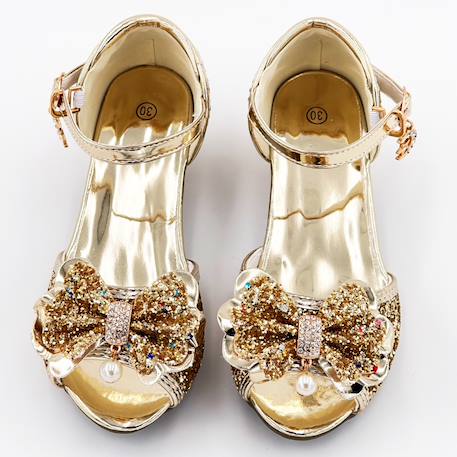 Chaussures de princesse enfant à talon pailletées pour déguisement Argent+Or+Rose 6 - vertbaudet enfant 