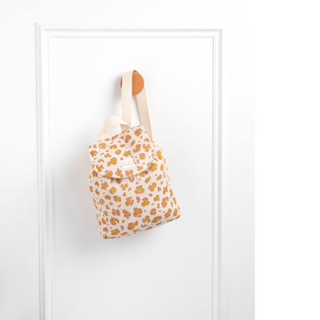 Sac à dos maternelle en gaze de coton léopard Ecru/rose 2 - vertbaudet enfant 