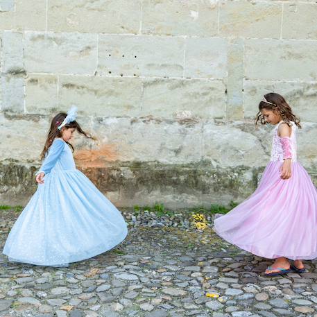 Déguisement enfant robe de princesse reine de glace en velours Bleu 3 - vertbaudet enfant 