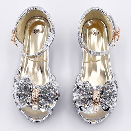 Chaussures de princesse enfant à talon pailletées pour déguisement Argent+Or+Rose 2 - vertbaudet enfant 