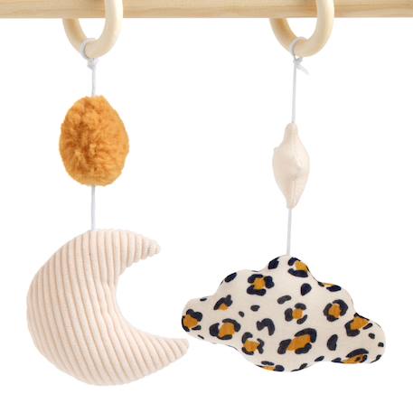 Arche d'éveil bois avec 4 jouets Beige/bleu+Beige/jaune+Beige/rose+Bleu+Ecru/caramel+Jaune+Jaune/vert+Marron+Rose 12 - vertbaudet enfant 