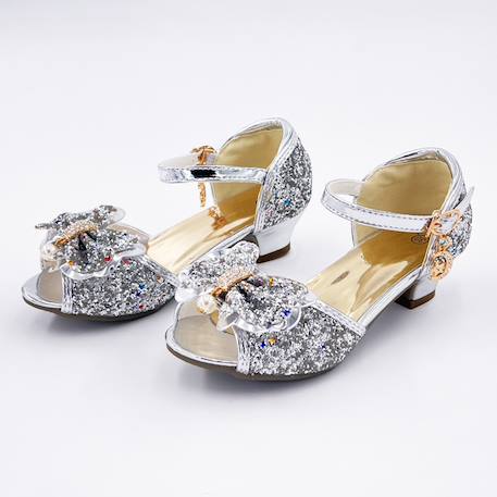 Chaussures de princesse enfant à talon pailletées pour déguisement Argent+Or+Rose 3 - vertbaudet enfant 