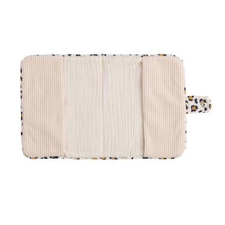 Protège carnet de santé en velours côtelé - leopard Ecru 2 - vertbaudet enfant 