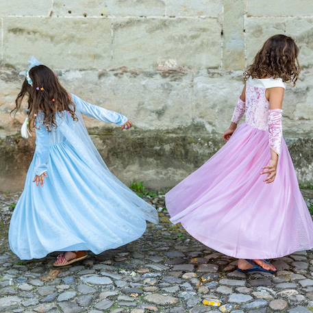 Déguisement enfant robe de princesse reine de glace en velours Bleu 6 - vertbaudet enfant 